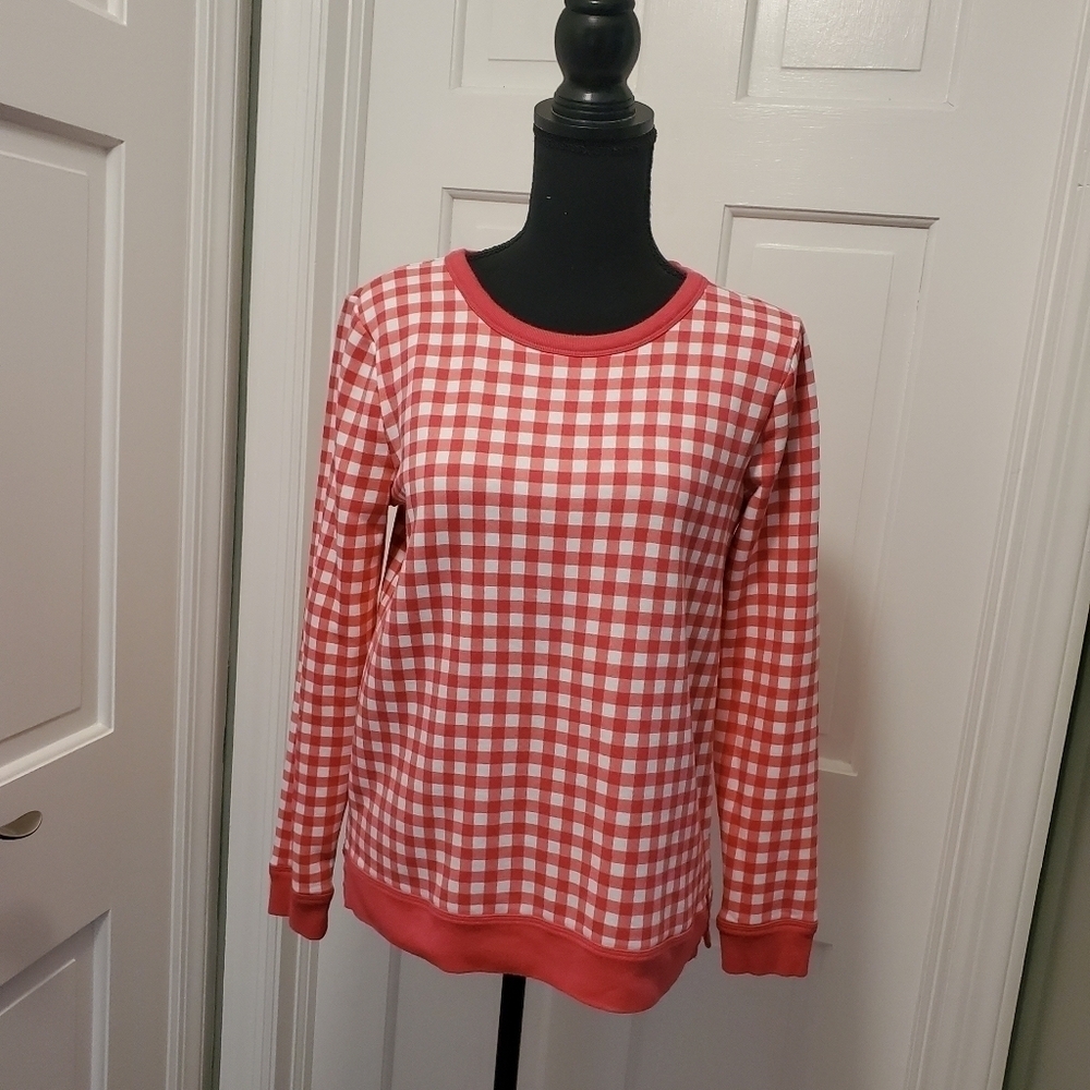 Talbots CHECK Sweatshirt Top Size Small Petite, Casual, Comfy And Colorful